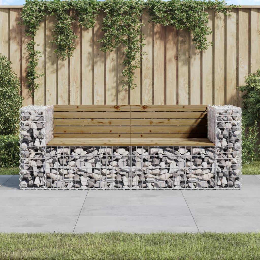 PANGIVO - Banc de jardin bois de pin et acier naturel 184 x 71 x 65.5 cm, Poids:40kg - PANGIVO - Image 1