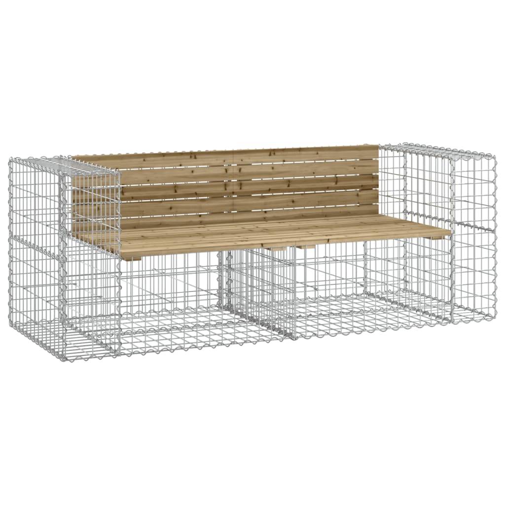 PANGIVO - Banc de jardin bois de pin et acier naturel 184 x 71 x 65.5 cm, Poids:40kg - PANGIVO - Image 2