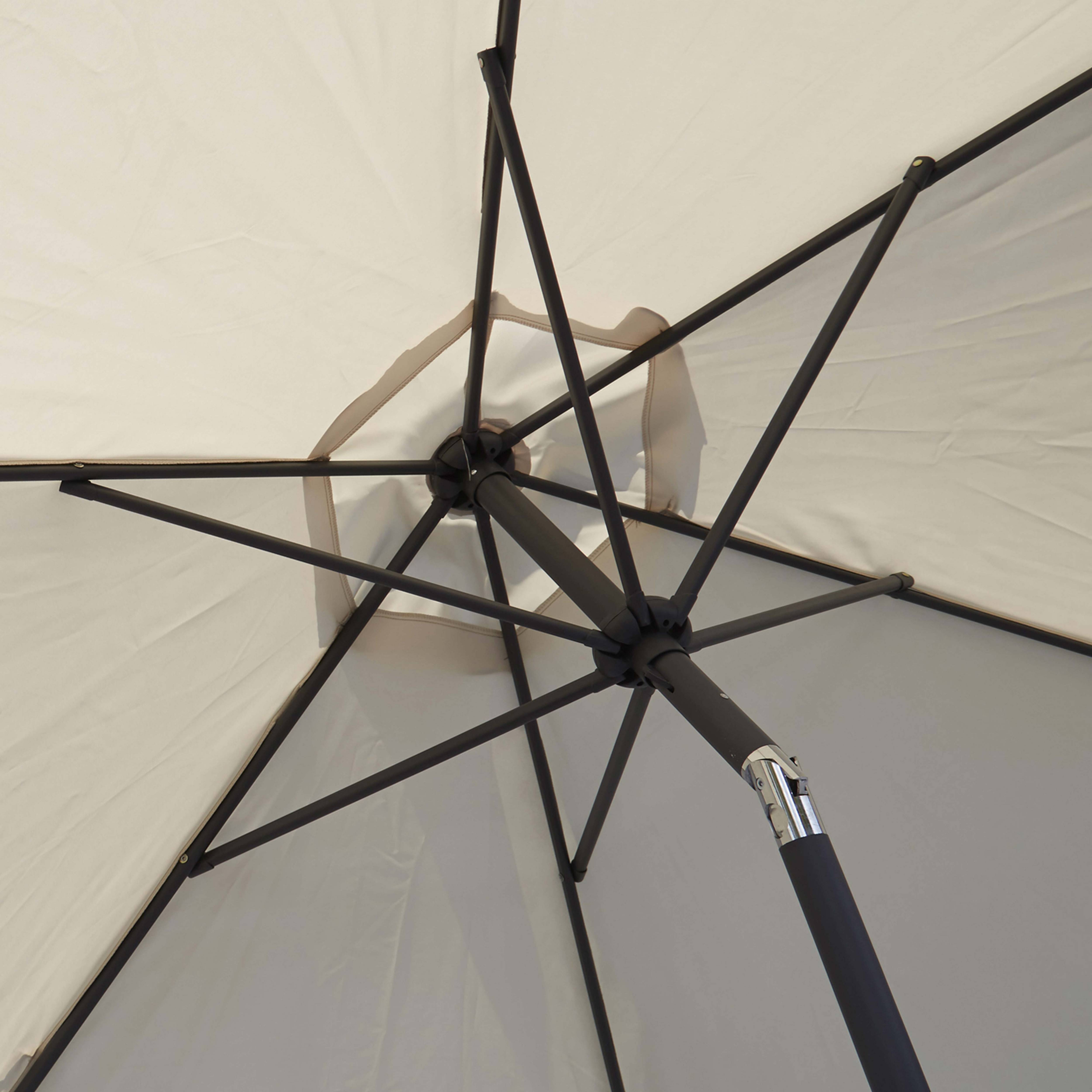 Oviala - Parasol droit 3m inclinable à manivelle en aluminium écru Matera - Oviala - Imagen 3