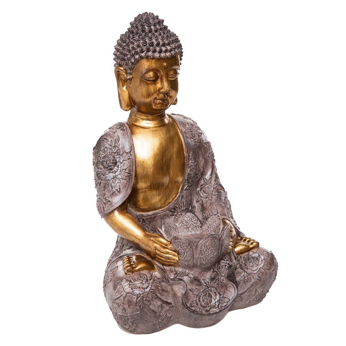 Atmosphera - Bouddha assis Lee H.37cm résine - Atmosphera Créateur d'intérieur - Image 1