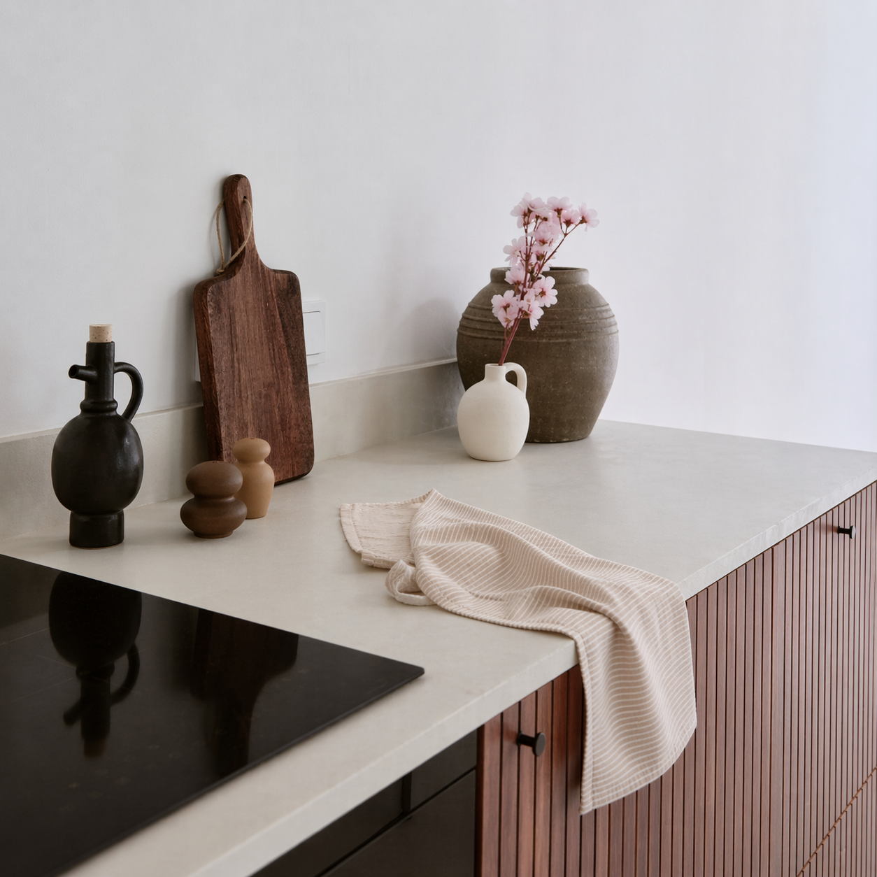 Home Maison - Torchon de cuisine en coton à fines rayures tissées - HOME MAISON - Coton - Beige - Image 5