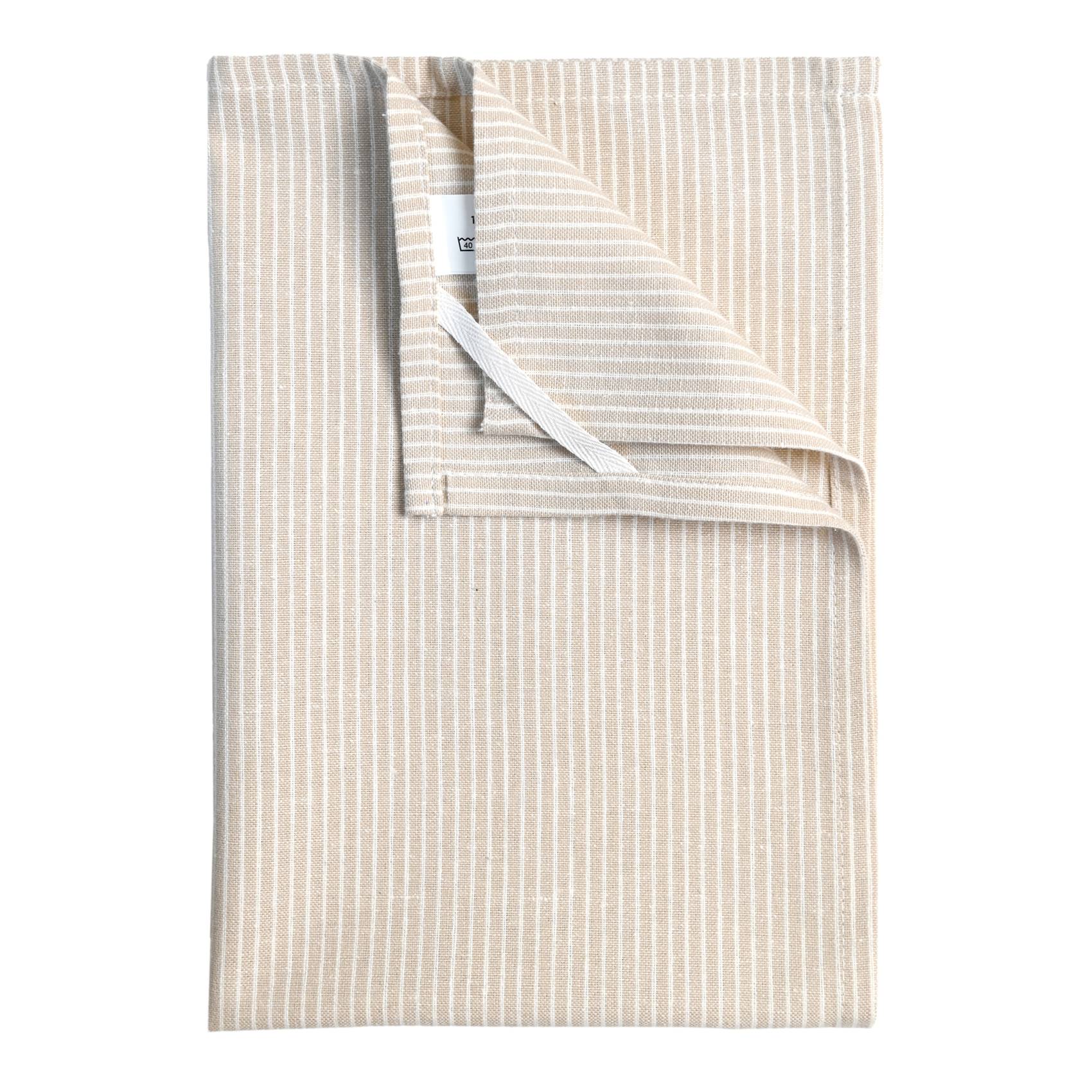 Home Maison - Torchon de cuisine en coton à fines rayures tissées - HOME MAISON - Coton - Beige - Image 1