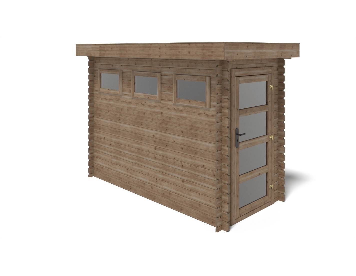 Altanka - Abri de jardin en bois - 4.5m2 - 1.5x3m - Traité - Ep. 28mm - Couleur: marron - DOM628 - Imagen 4