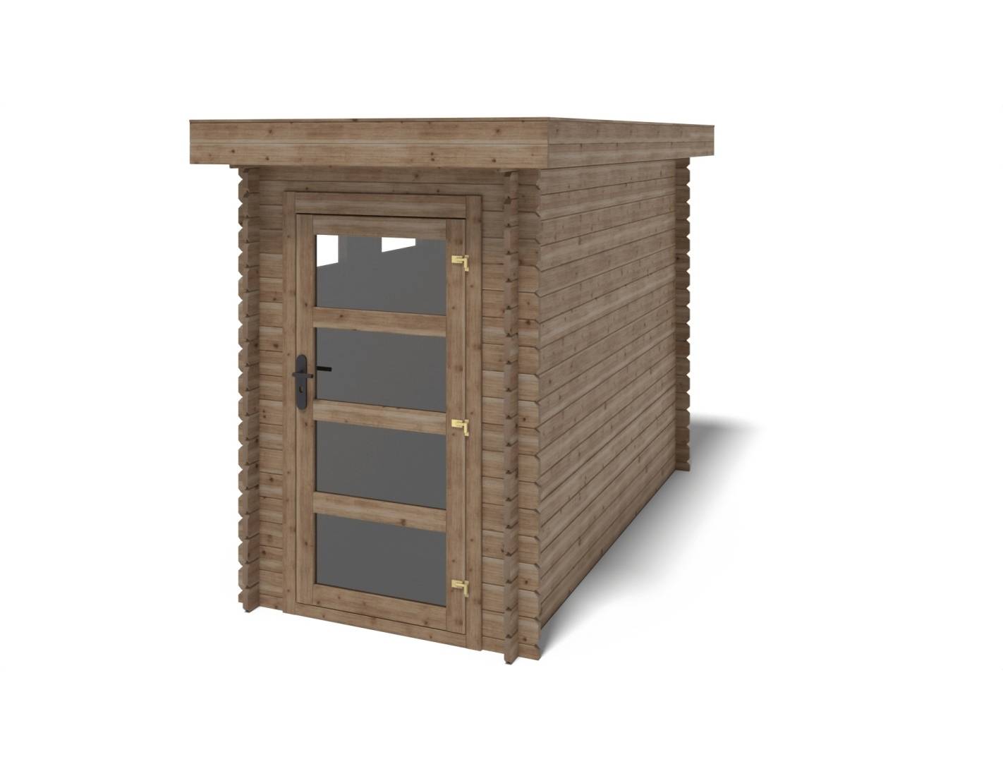 Altanka - Abri de jardin en bois - 4.5m2 - 1.5x3m - Traité - Ep. 28mm - Couleur: marron - DOM628 - Imagen 1