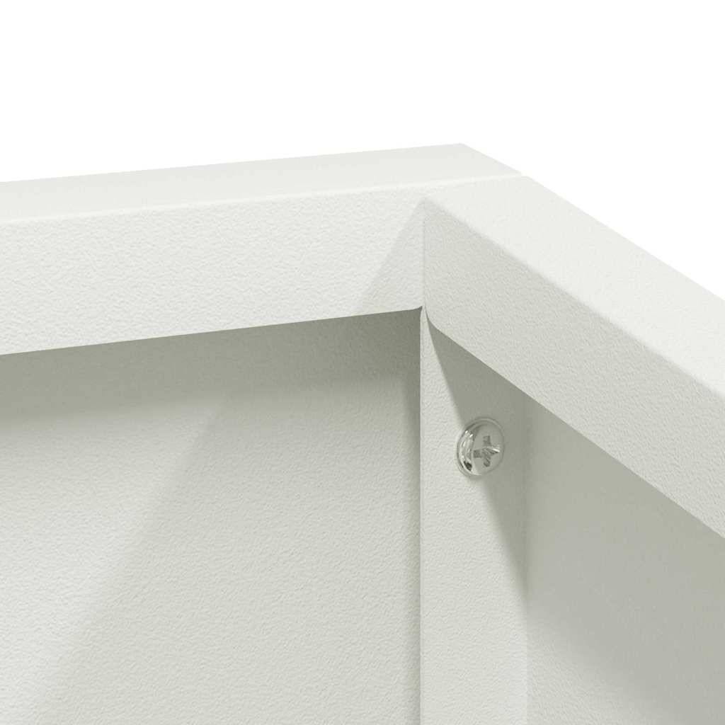 Maison Chic - Cache-pot, Pot De Fleurs Blanc 80 x 80 x 50 cm Acier laminé à froid g391 - Image 5