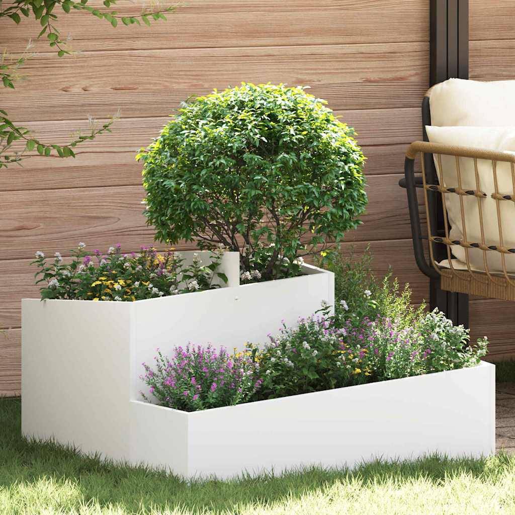 Maison Chic - Cache-pot, Pot De Fleurs Blanc 80 x 80 x 50 cm Acier laminé à froid g391 - Image 2