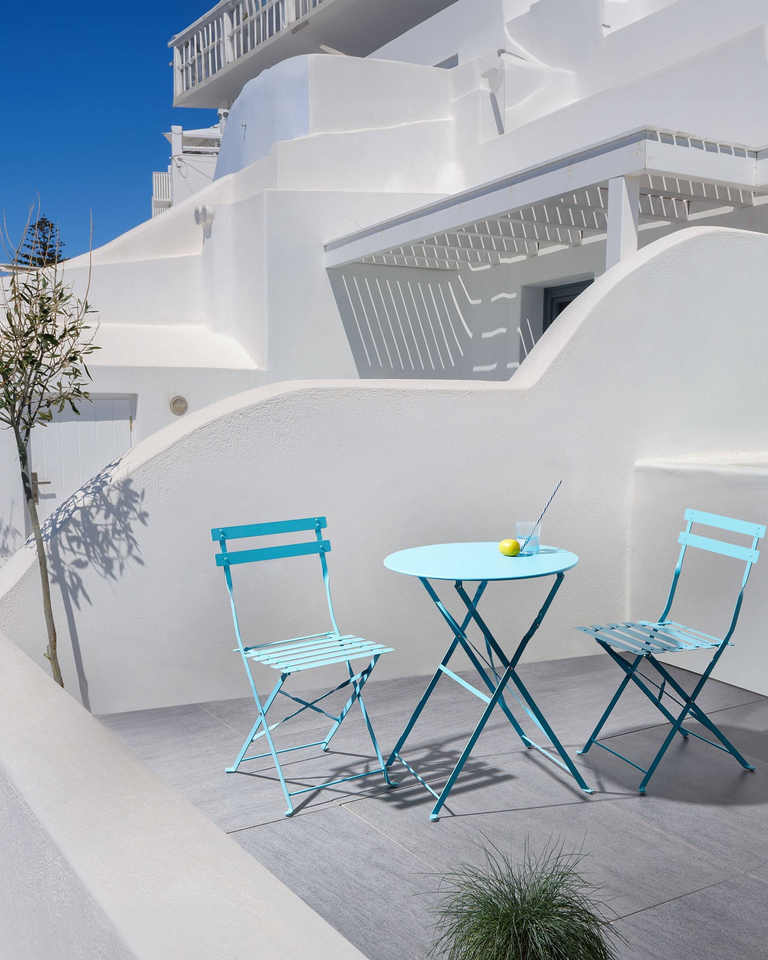 Beliani - Set de bistrot, 2 Personnes Acier Bleu clair FIORI - 60x60x72- Beliani - Image 1