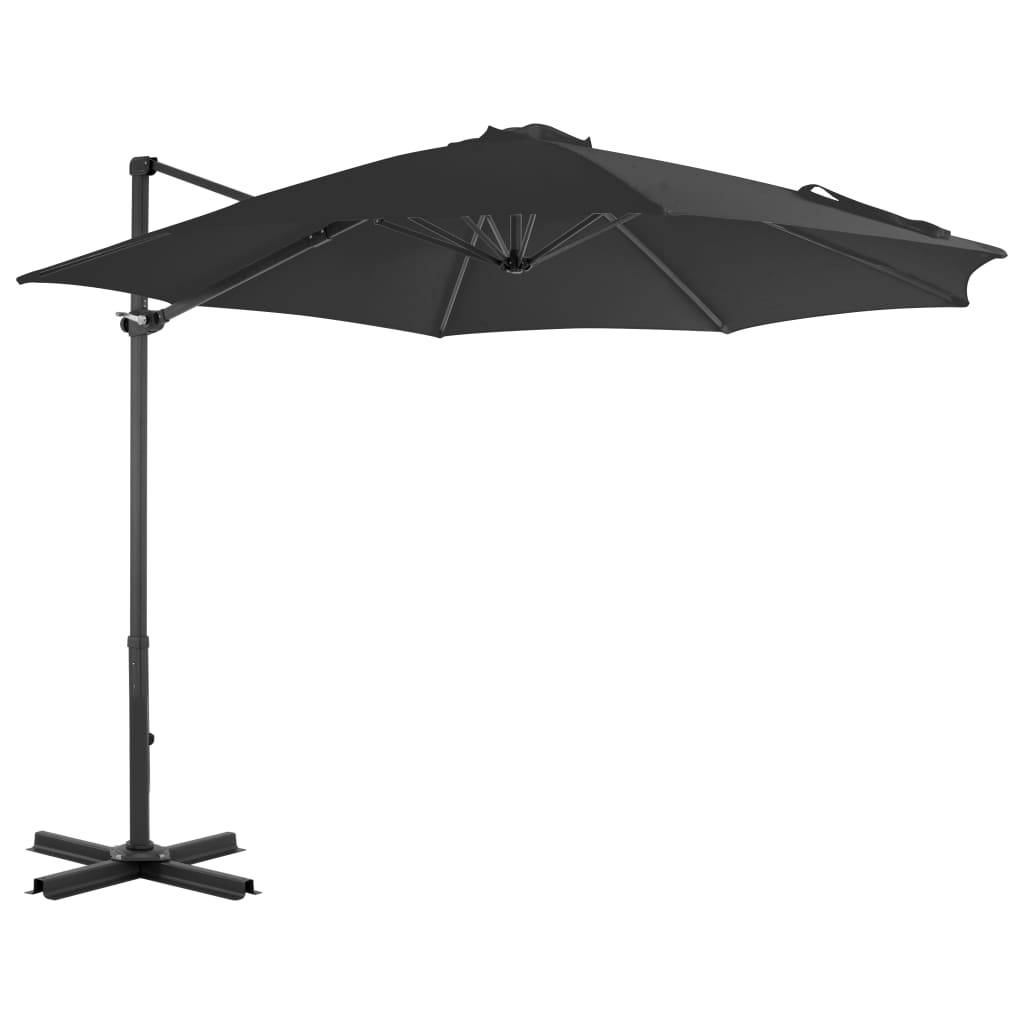 Helloshop26 - Parasol mobilier de jardin avec base portable diamètre : 3 m anthracite - Imagen 1