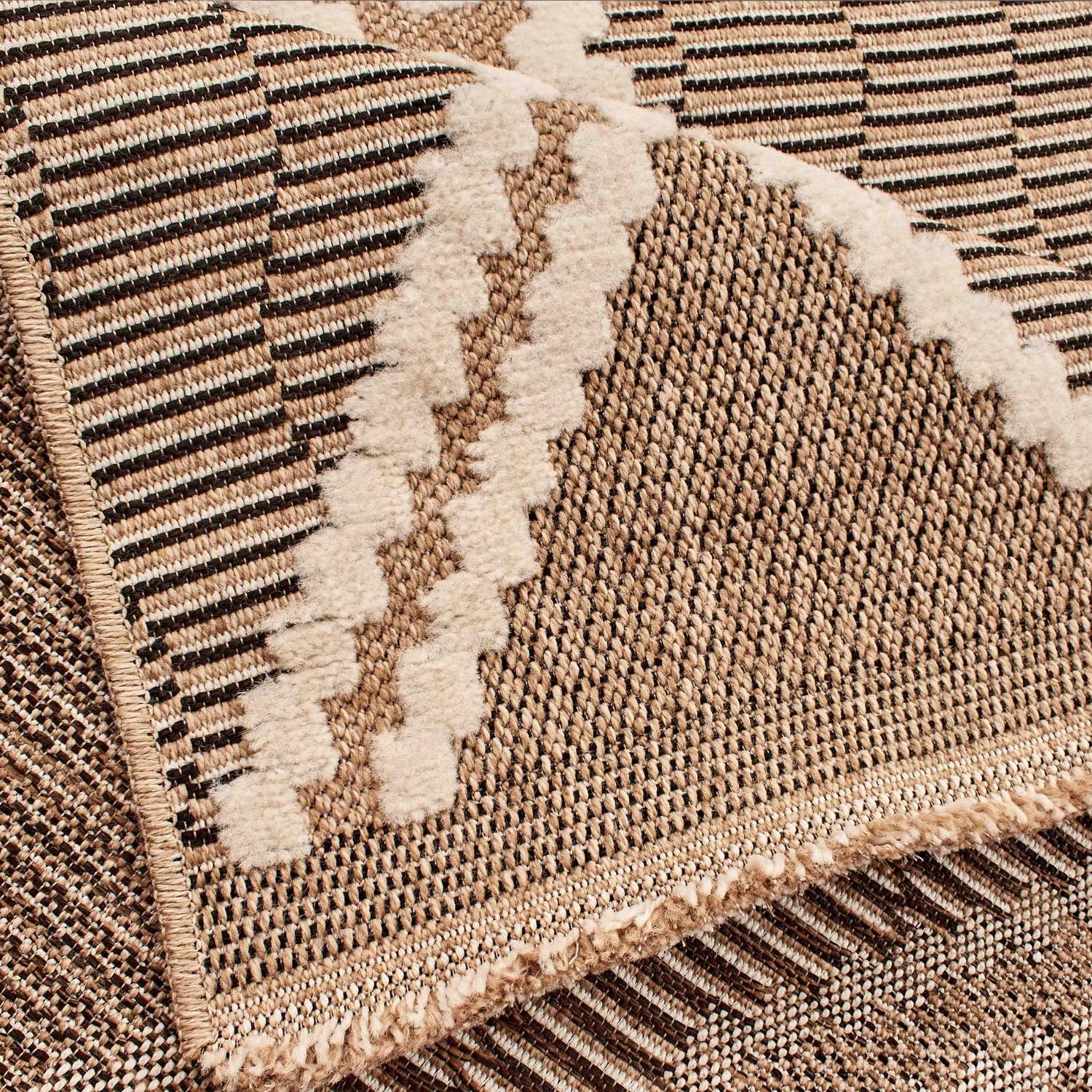 Autre - Tapis intérieur et extérieur en polypropylène marron 120x170cm - Imagen 5