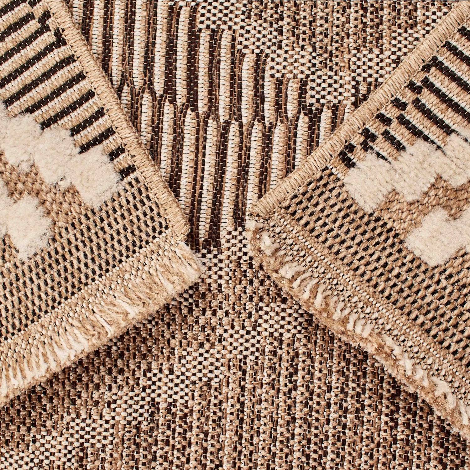 Autre - Tapis intérieur et extérieur en polypropylène marron 120x170cm - Imagen 4