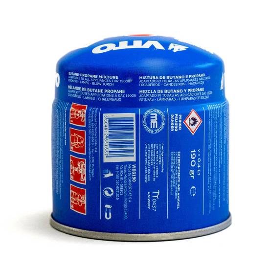 Pack de 12 Cartouches gaz 190g butane perçable sécurité stop-gaz VITO - Image 3