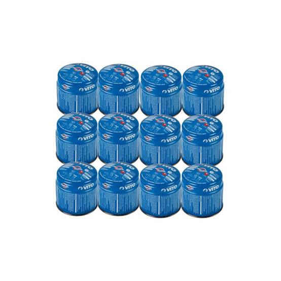 Pack de 12 Cartouches gaz 190g butane perçable sécurité stop-gaz VITO - Image 1