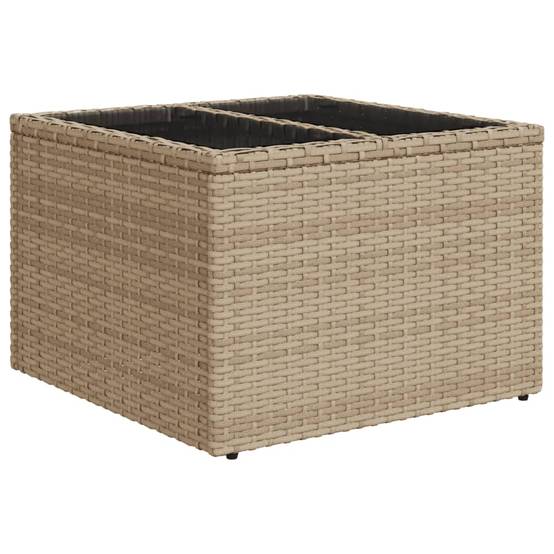 PANGIVO - Table de jardin résine tressée verre beige 55 x 55 x 37 cm - PANGIVO - Image 2