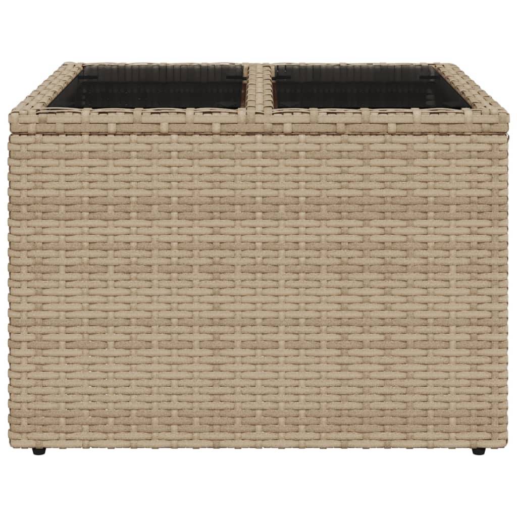 PANGIVO - Table de jardin résine tressée verre beige 55 x 55 x 37 cm - PANGIVO - Image 4