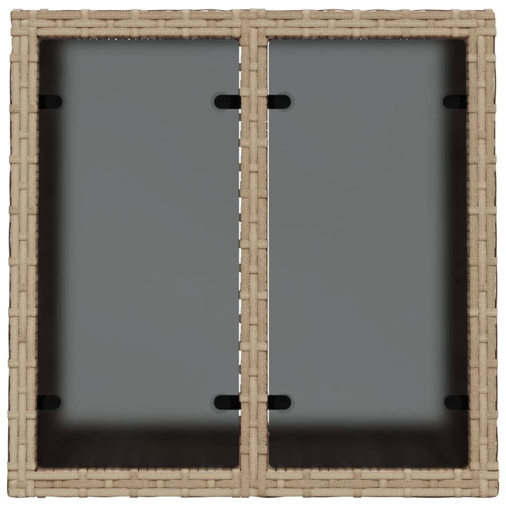 PANGIVO - Table de jardin résine tressée verre beige 55 x 55 x 37 cm - PANGIVO - Image 7