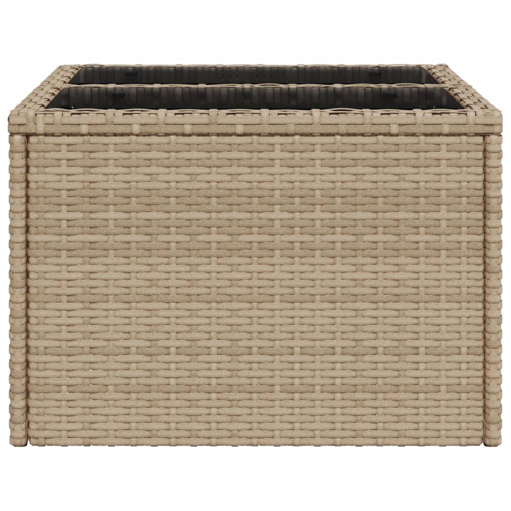PANGIVO - Table de jardin résine tressée verre beige 55 x 55 x 37 cm - PANGIVO - Image 5