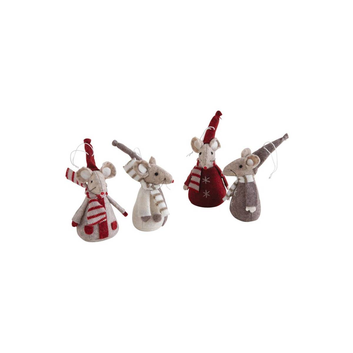 Aubry Gaspard - Souris en feutrine (Lot de 4)