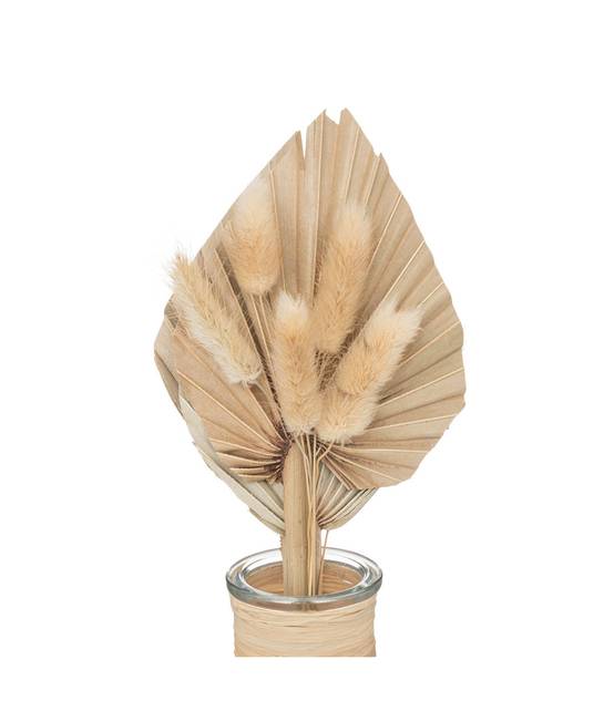 Composition de Fleurs Séchées Vase en Verre H 28.5 cm - Image 2
