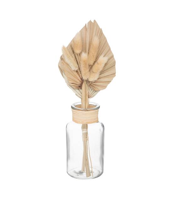 Composition de Fleurs Séchées Vase en Verre H 28.5 cm - Image 1