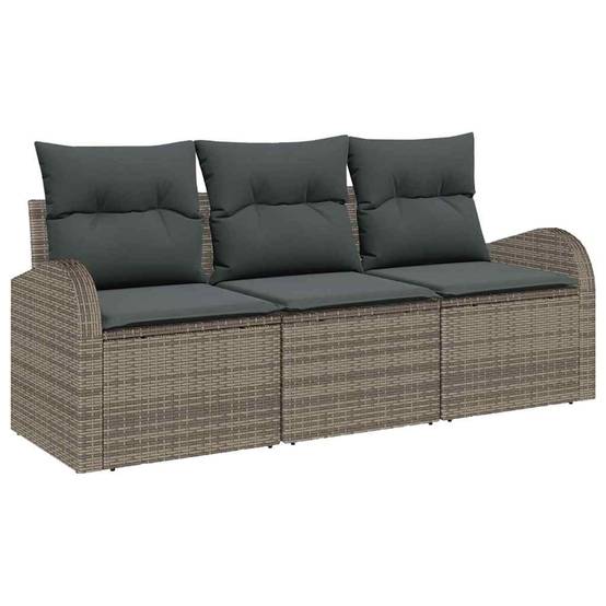 ComfortXL - Petit salon de jardin 3 places Poly rotin modulable pour Balcon Gris – ComfortXL Outdoor Living - Image 2