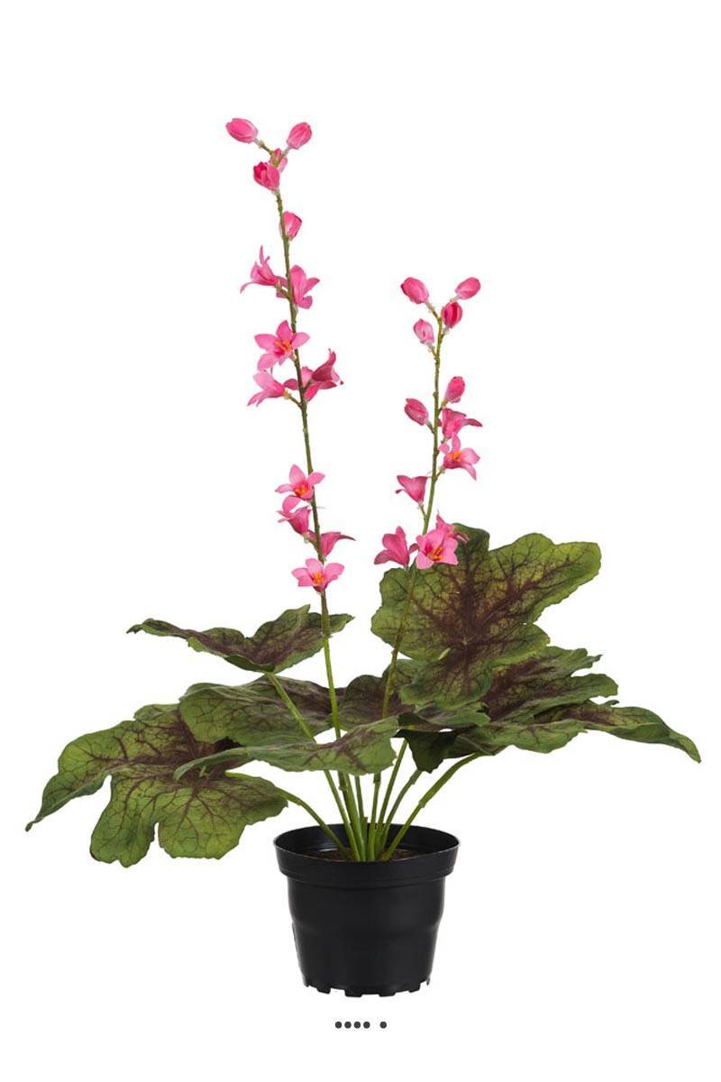Artificielles - Heuchères fleuries artificielles en pot, H 45 cm D 27 cm Rose soutenu - couleur: Rose soutenu - Imagen 1