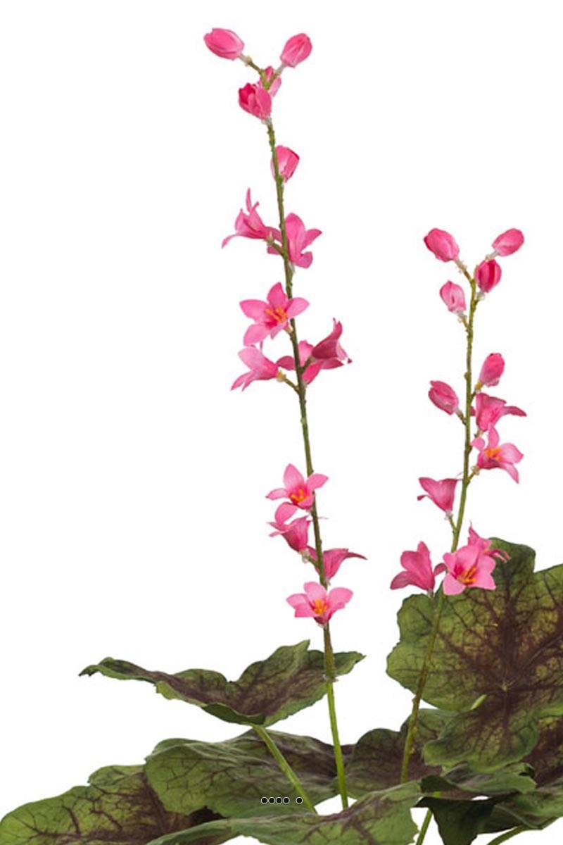 Artificielles - Heuchères fleuries artificielles en pot, H 45 cm D 27 cm Rose soutenu - couleur: Rose soutenu - Imagen 3