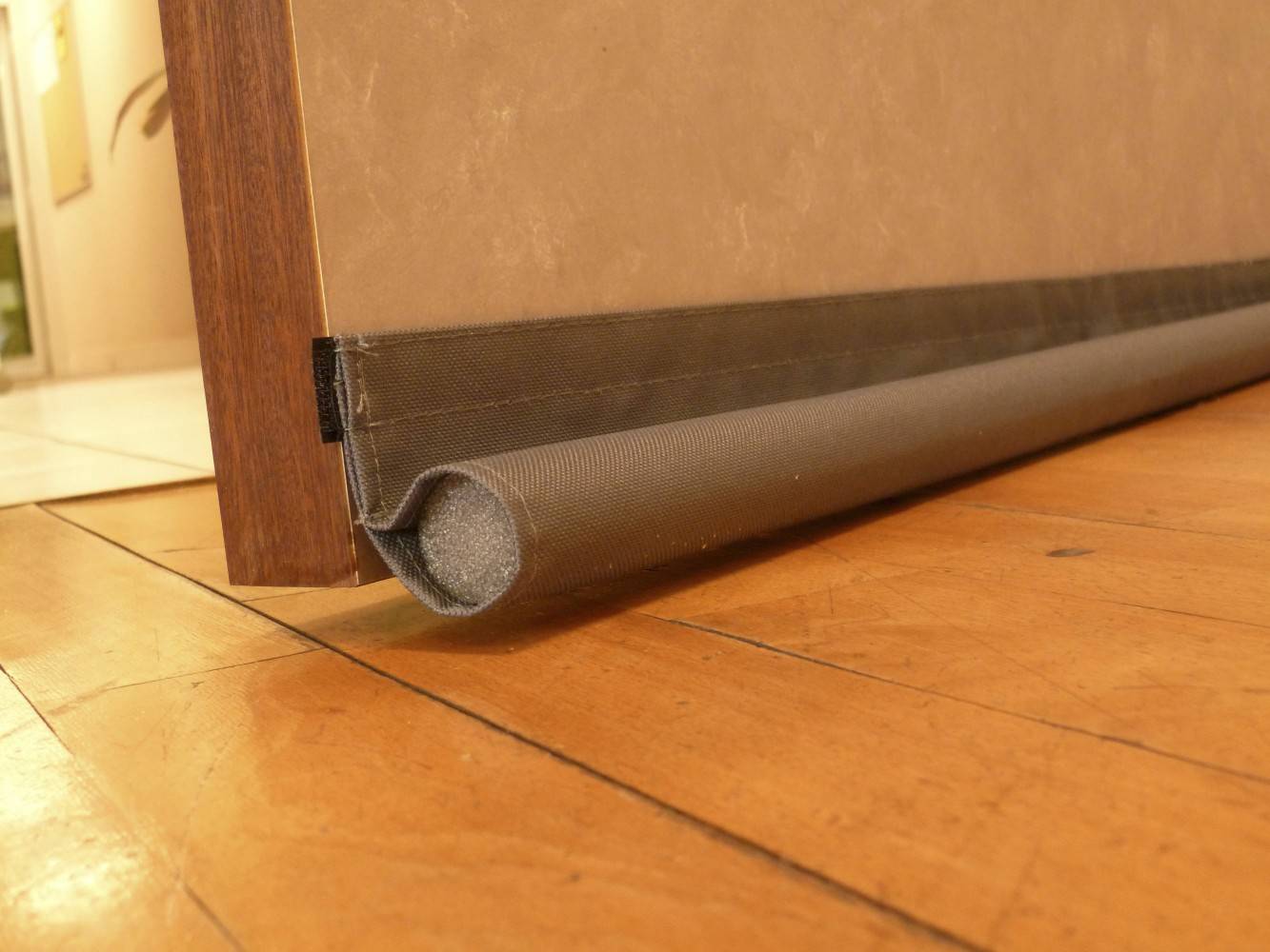 Bas de porte adhésif en mousse + tissus ELLEN, gris anthracite, 100 cm - Image 2