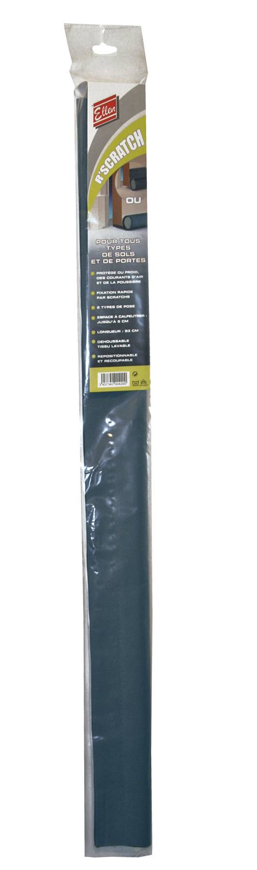 Bas de porte adhésif en mousse + tissus ELLEN, gris anthracite, 100 cm - Image 1