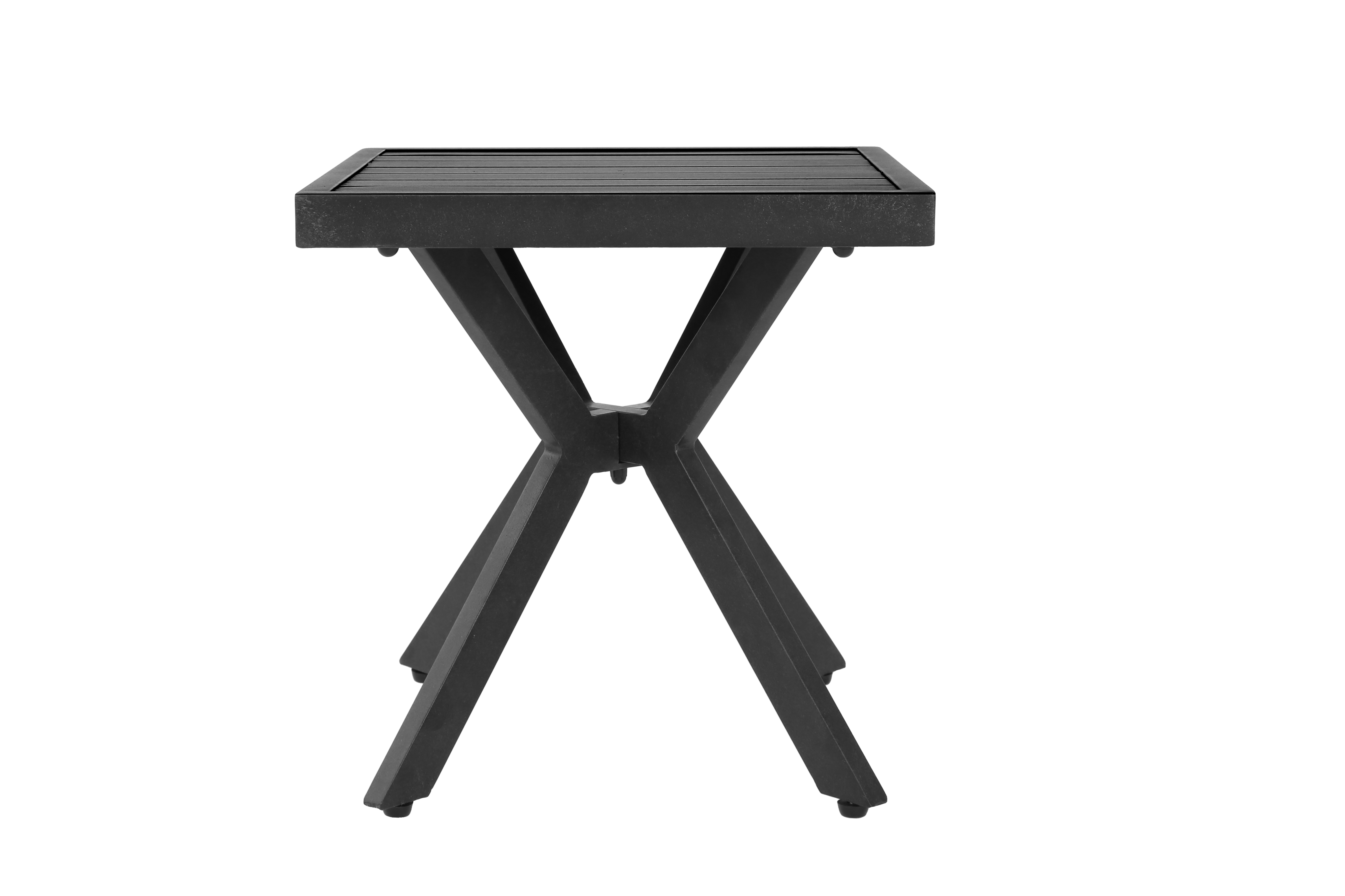 Table d'appoint carrée aluminium extérieur, pour patio, piscine et intérieur, résistante aux intempéries, entretien facile, brun foncé - Image 7