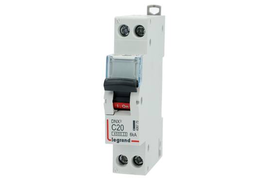 Legrand - Disjoncteur DNX³ 4500 6kA borne à vis 1 module 1P+N 230V 20A - LEGRAND - 406775 - Image 1