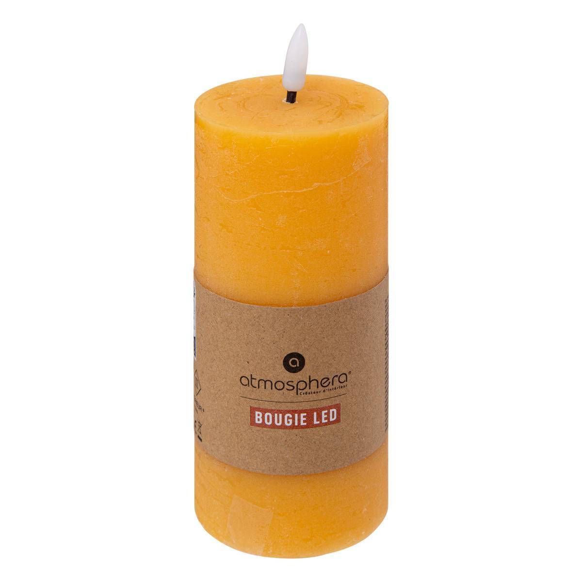Atmosphera - Bougie ronde LED Molia 7x18cm jaune - Atmosphera Créateur d'intérieur - Image 2