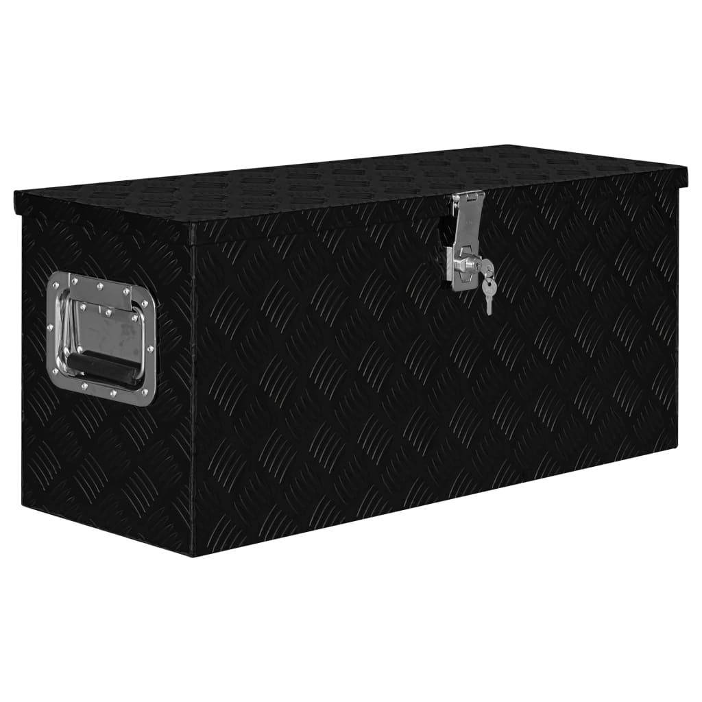 Helloshop26 - Boîte en aluminium 80 x 30 x 35 cm noir - Imagen 1