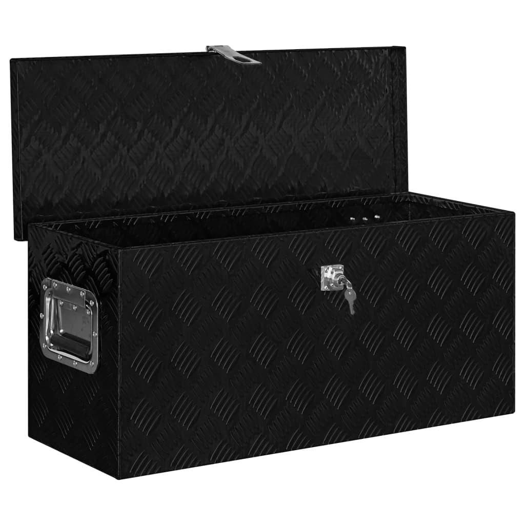 Helloshop26 - Boîte en aluminium 80 x 30 x 35 cm noir - Imagen 2