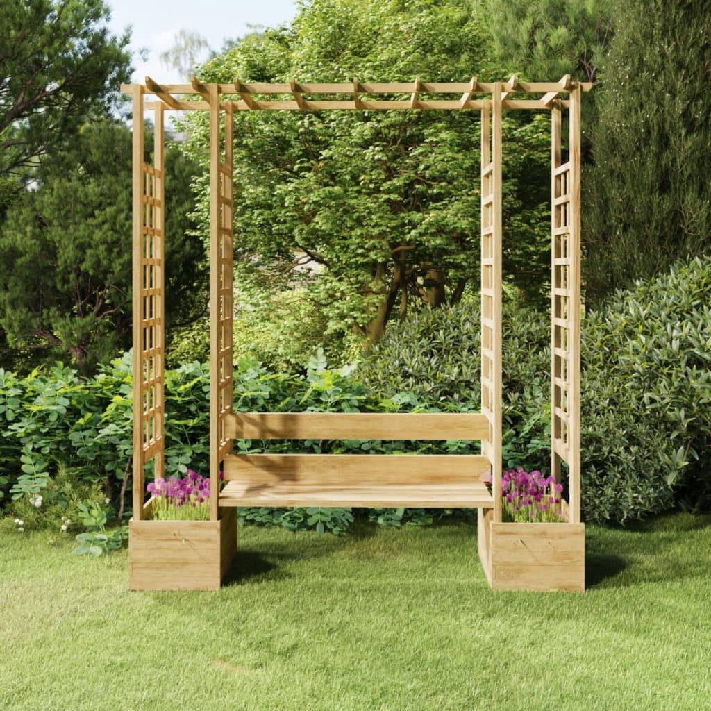 Vidaxl - Pergola de jardin avec banc et jardinières Bois de pin imprégné vidaXL 318565 - Imagen 1