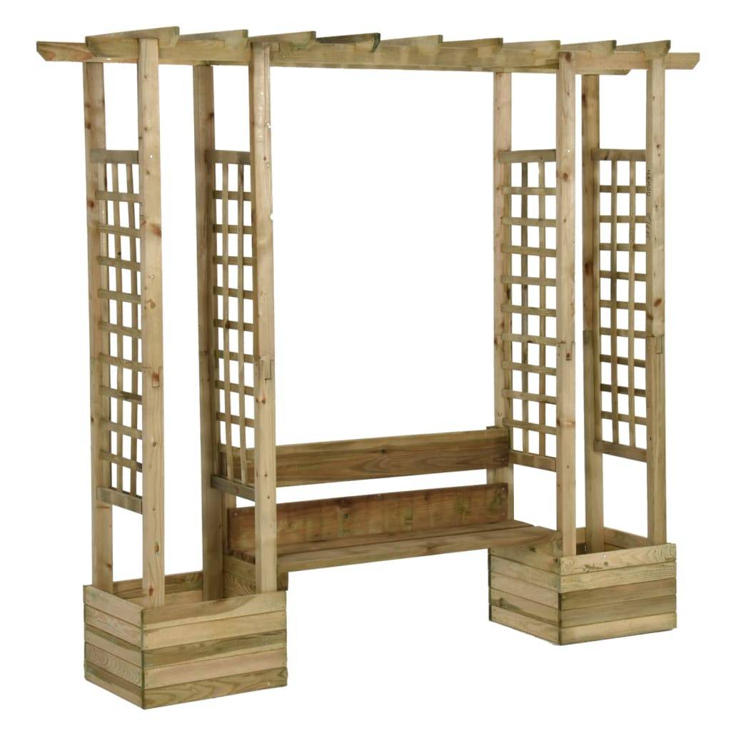 Vidaxl - Pergola de jardin avec banc et jardinières Bois de pin imprégné vidaXL 318565 - Imagen 2