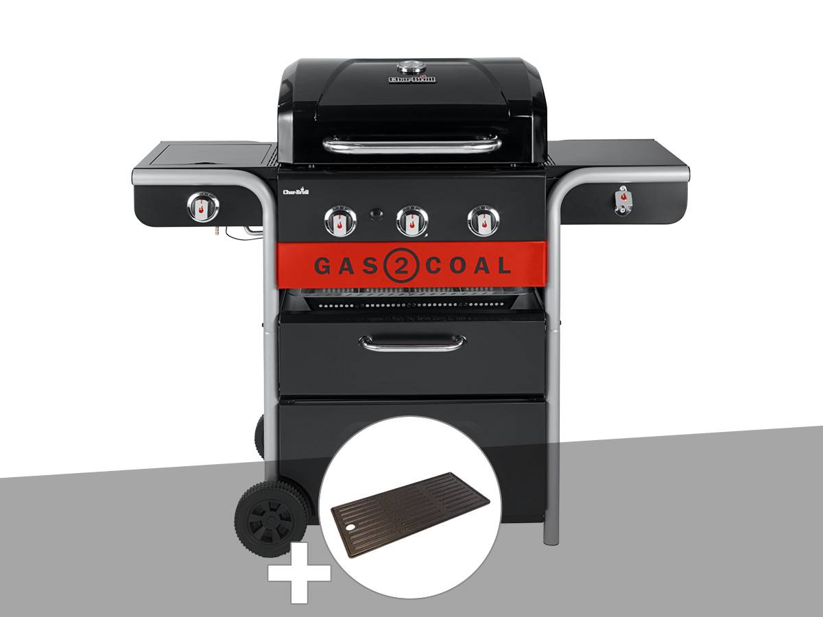 Char-broil - Barbecue à gaz et à charbon Gas2Coal 2.0 3B + Plancha - Char-Broil - Imagen 1