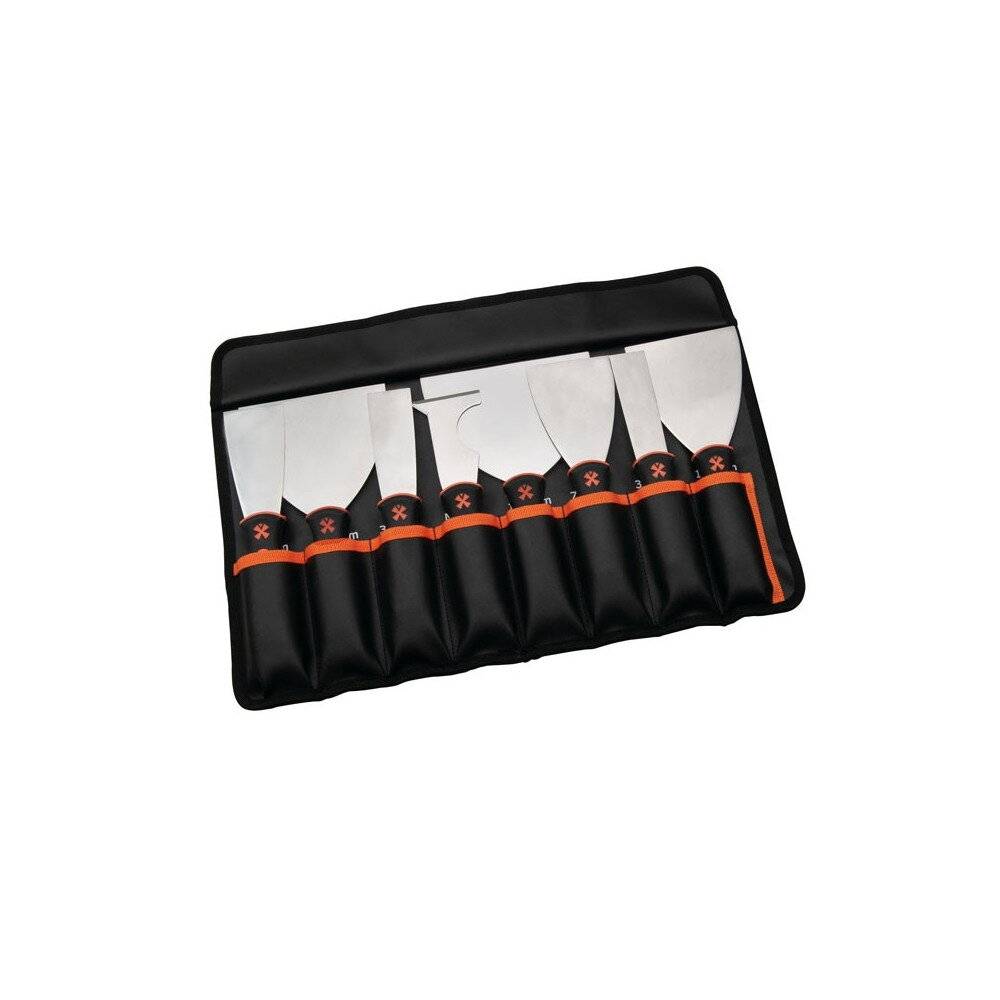 Trousse 7 couteaux américains + 1 multi-usages manche bi-mat Mondelin - Image 1
