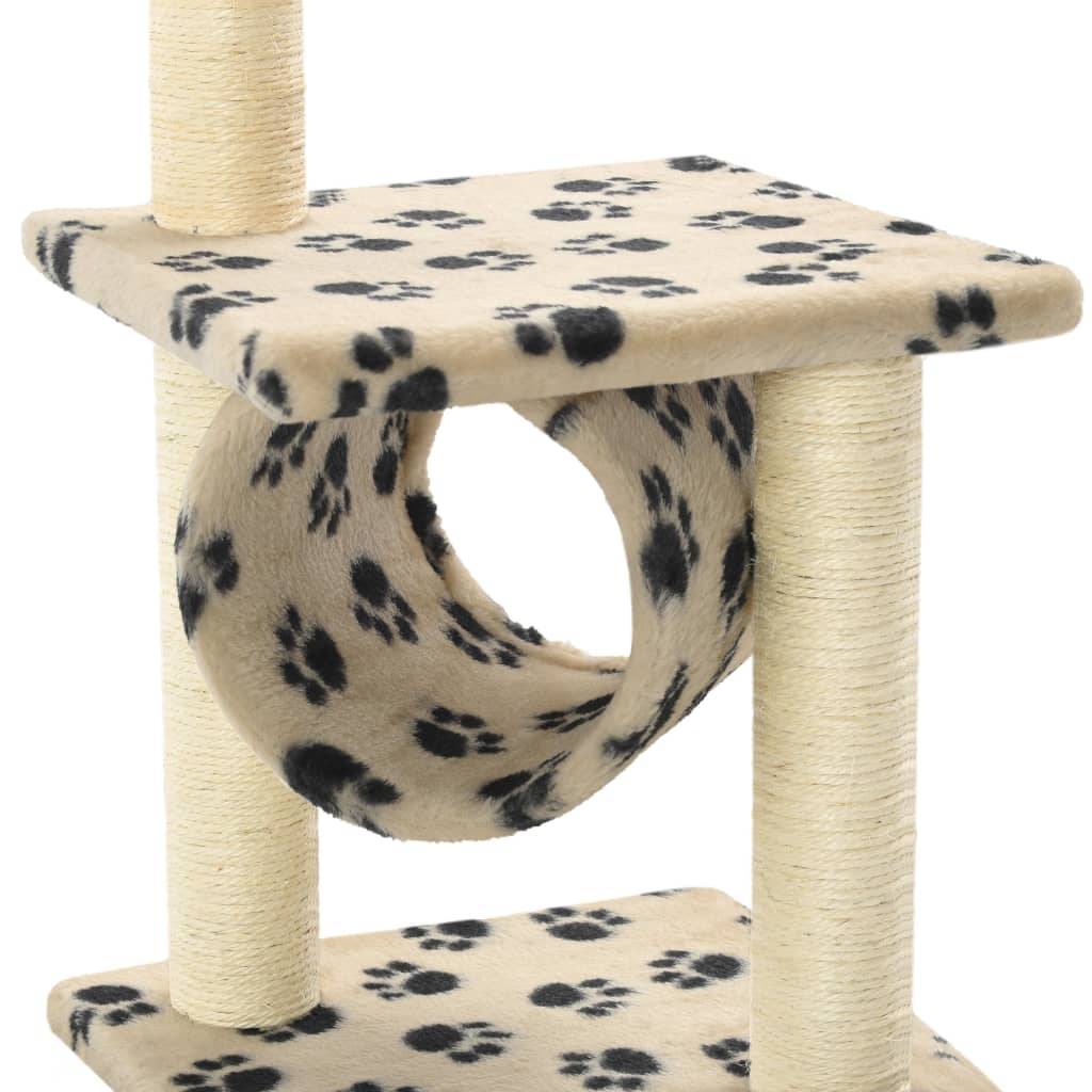 Arbre à Chat Petit Sisal Motif Pattes Beige 65cm pour Chaton Design Stable - ComfortXL Outdoor Living - Image 5