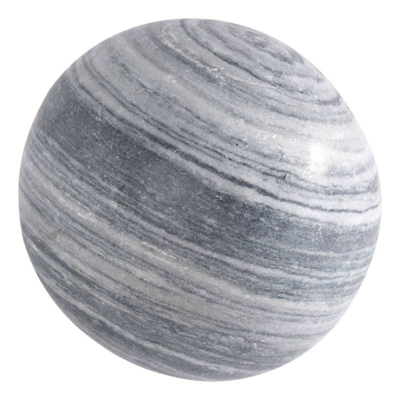 Jardinex - Boule déco jardin marbre effet rayé noir et blanc - Gris 40 cm - Jardinex - Imagen 1