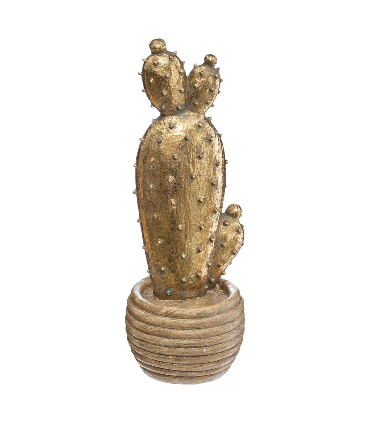 Objet décoratif Cactus dans un pot en résine Or