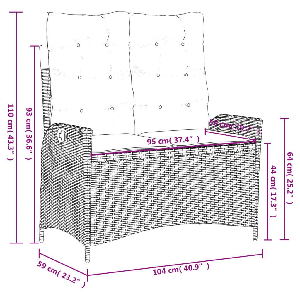Canapé extérieur compact ajustable poly rotin coussins gris beige – ComfortXL Outdoor Living - Image 10