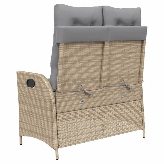Canapé extérieur compact ajustable poly rotin coussins gris beige – ComfortXL Outdoor Living - Image 5