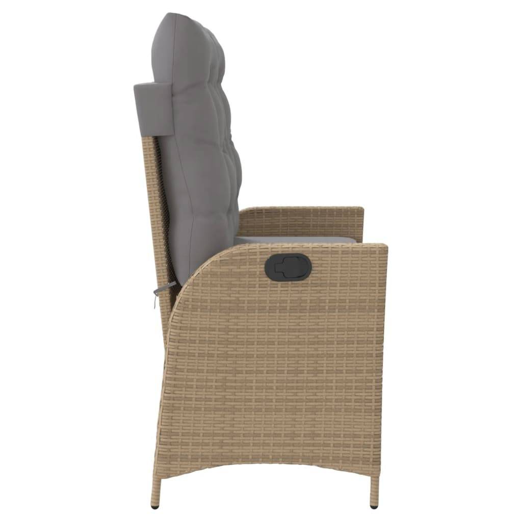 Canapé extérieur compact ajustable poly rotin coussins gris beige – ComfortXL Outdoor Living - Image 4