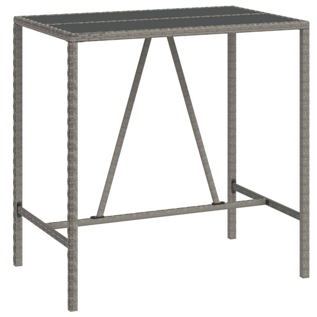 Helloshop26 - Ensemble de bar de jardin 7 pièces avec coussins gris poly rotin - Imagen 4