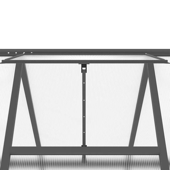 ComfortXL - Serre Jardin Aluminium Polycarbonate Base Incluse 224x169x195cm Anthracite - ComfortXL Outdoor Living - Image 9