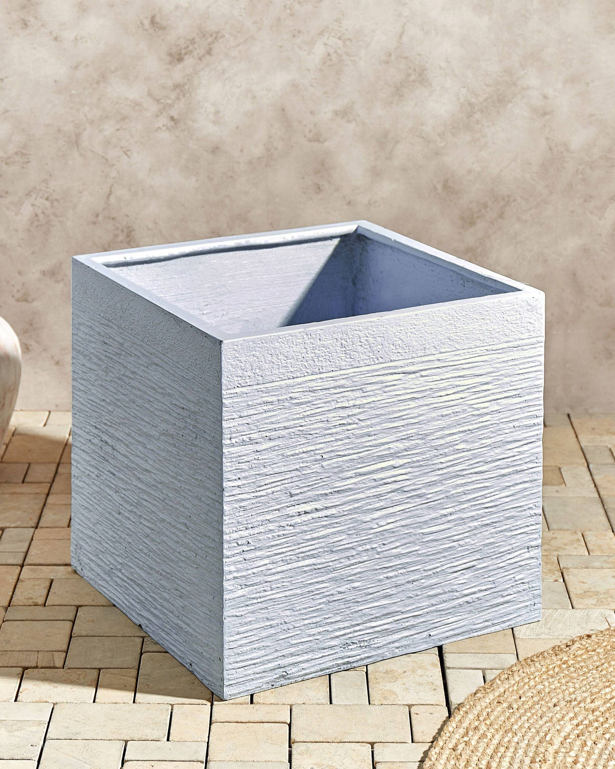 Beliani - Cache-pot d'extérieur Oxyde de magnésium Blanc PAROS - Beliani - Imagen 1