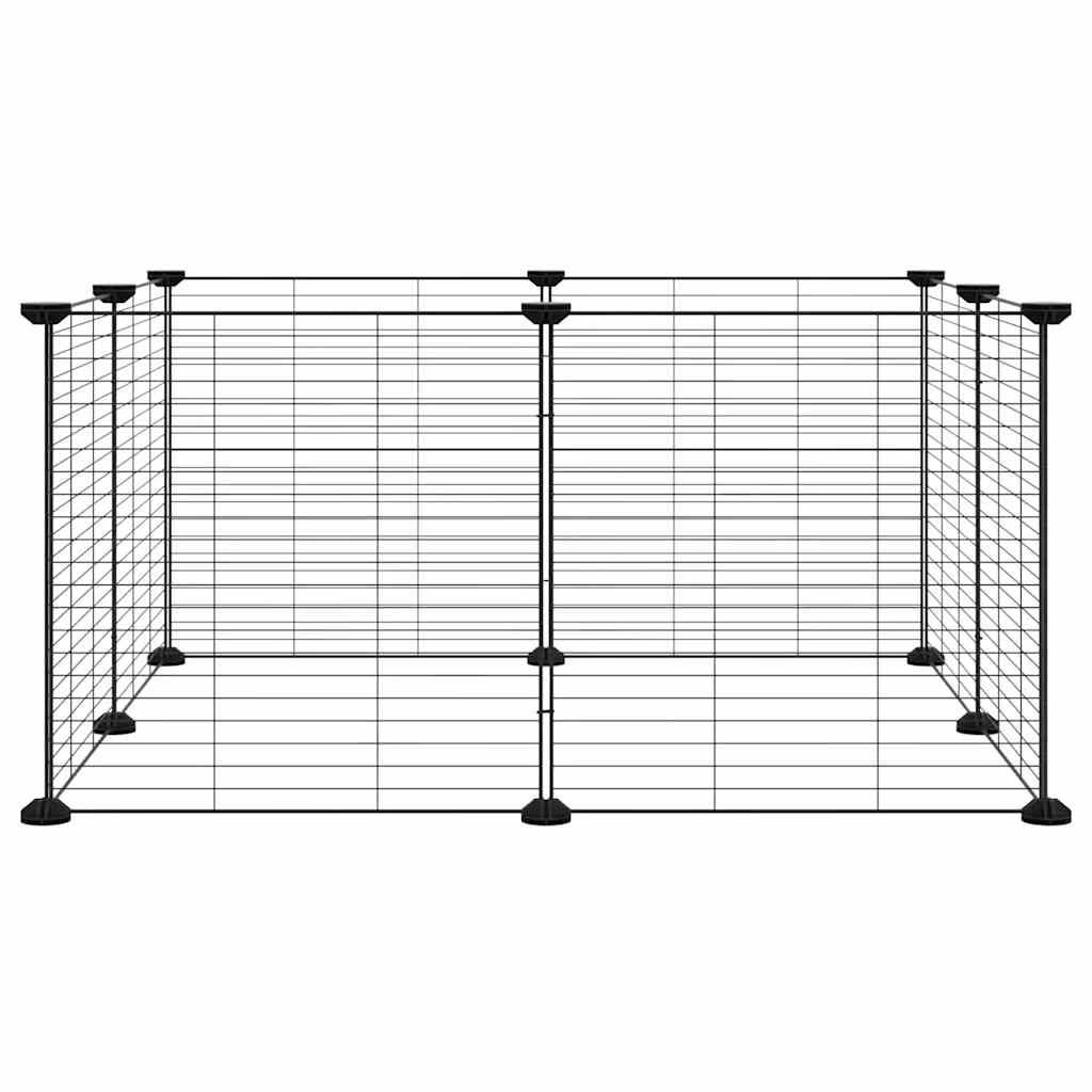 Vidaxl - Cage pour animaux de compagnie à 8 panneaux, noire, 70 x 70 x 35 cm, en acier vidaXL 171624 - Imagen 5