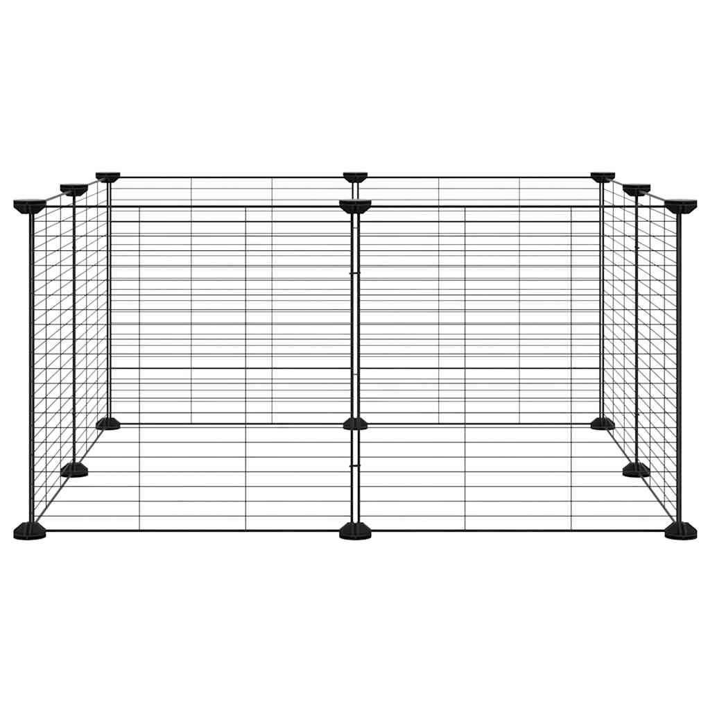 Vidaxl - Cage pour animaux de compagnie à 8 panneaux, noire, 70 x 70 x 35 cm, en acier vidaXL 171624 - Imagen 7