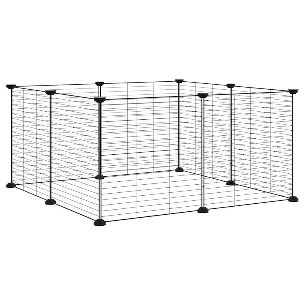Vidaxl - Cage pour animaux de compagnie à 8 panneaux, noire, 70 x 70 x 35 cm, en acier vidaXL 171624 - Imagen 6