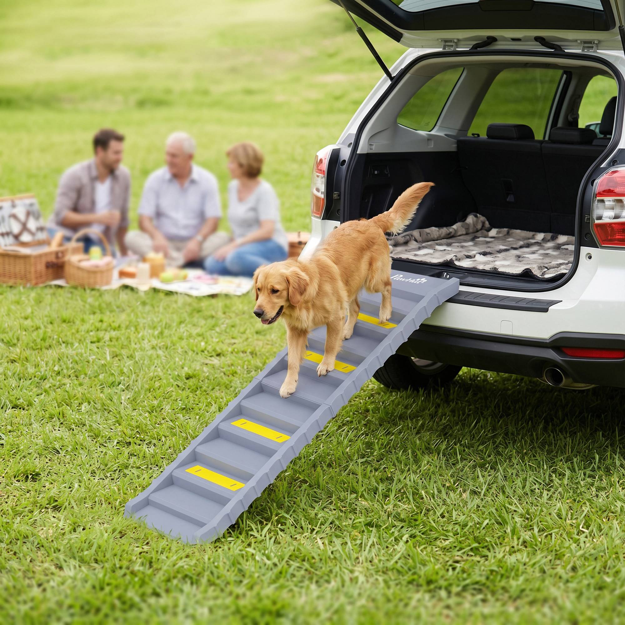 Rampe voiture pliable, escalier chien 10 marches, antidérapante, 154x40cm, grands chiens <25kg - Image 10